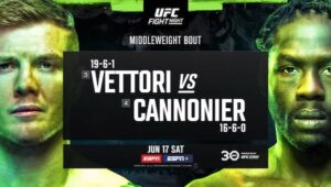 Watch UFC Fight Night Vettori vs Cannonier 6/17/23 – June17th  2023