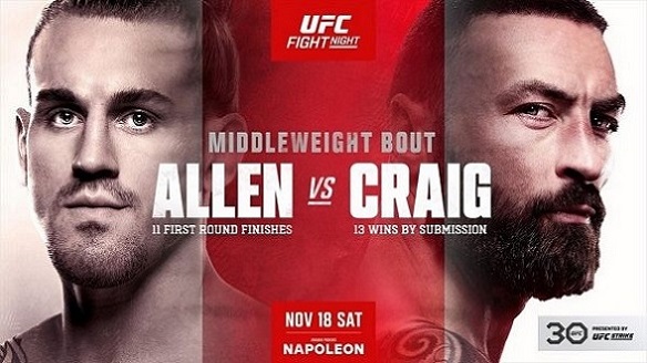 Watch UFC Fight Night Allen vs. Craig 11/18/23 – 18th November 2023 Online